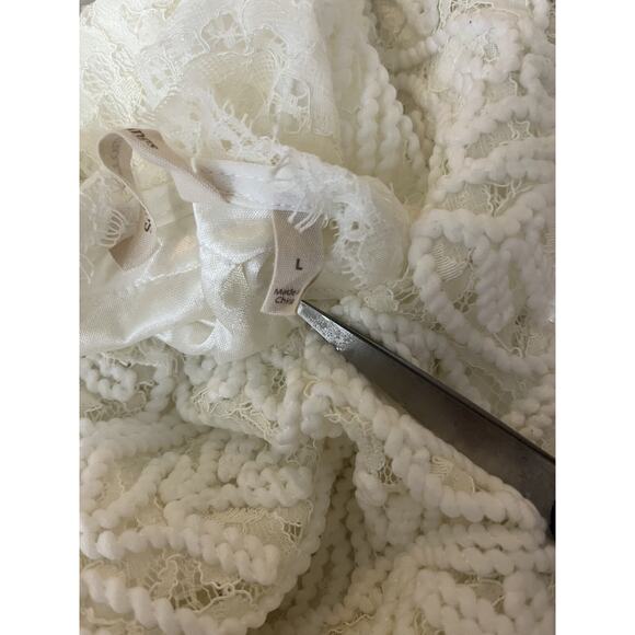 Romance Cottagecore Prairie Lace 3D Embroidery Floral Top L Regency Fairy Dainty - Picture 14 of 16